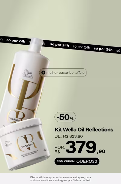 Kit Wella Professionals Super Masks Salon (3 Produtos) De: R$ 1227,7 Por: R$ 629,9 Selo: 48% OFF *Vendidos e entregues por Beleza na Web