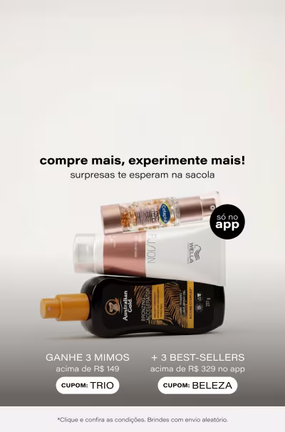 Descubra onde a Beleza pode te levar | Ganhe Kit Beleza nas compras acima do site acima R$149  + Trio de Mimos acima de R$ 329 só no App.  *Vendido e entregue por Beleza na Web