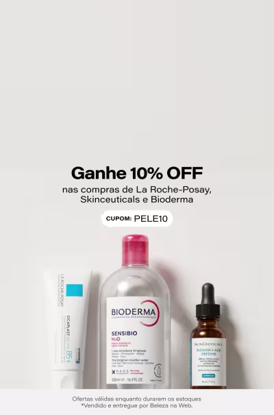 Ganhe 10%OFF nas compras de La Roche, SkinCeuticals e Bioderma *Vendidos e entregues por Beleza na Web.