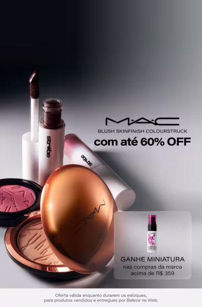 [MAC] Até 60% off + ganhe mini nas compras acima de 359