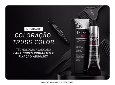 Novidade: Coloração Truss Color com tecnologia avançada para cores vibrantes e fixação absoluta. Com até 10% de desconto.