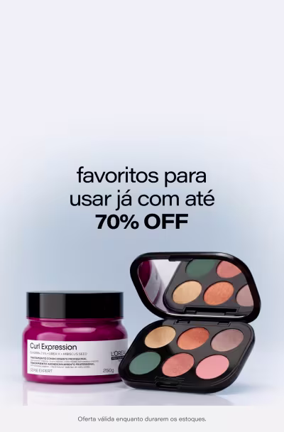Favoritos para usar já com até 70% OFF