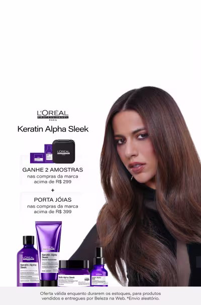 Tratamento Capilar L'Oréal Professionnel Keratin Alpha Sleek Smooth - é um tratamento profissional que transforma o cabelo para resultados de 5 vezes fios alinhados, com 2 vezes menos frizz