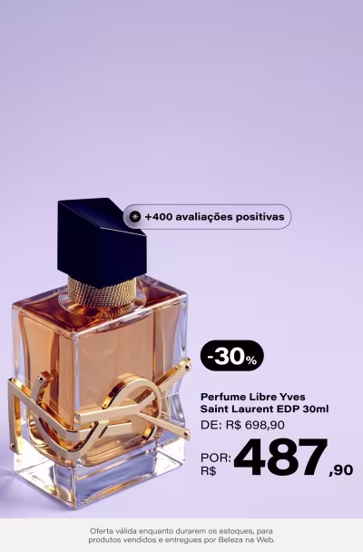 Libre Yves Saint Laurent Eau De Parfum - Perfume Feminino 30ml De: R$ 698,9 Por: R$ 487,9 Selo: 30% OFF *Vendidos e entregues por Beleza na Web