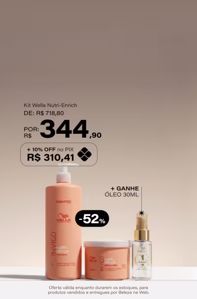 Kit Wella Professionals Invigo Nutri-Enrich Super Salon (2 Produtos) De: R$ 718,8 Por: R$ 357,9 Selo: 50% OFF + Ganhe Óleo 30ml *Vendidos e entregues por Beleza na Web