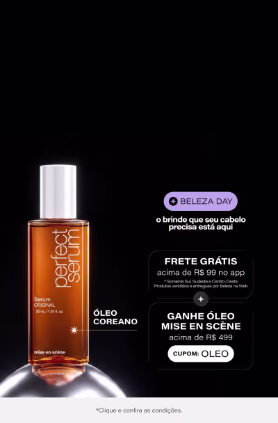 BELEZA DAY - Site todo com Mínimo 15% OFF e até 70% OFF. Frete Grátis acima de R$99 no APP + Ganhe Óleo (TAG: Viralizado) acima de R$499 *Vendido e entregue por Beleza na Web