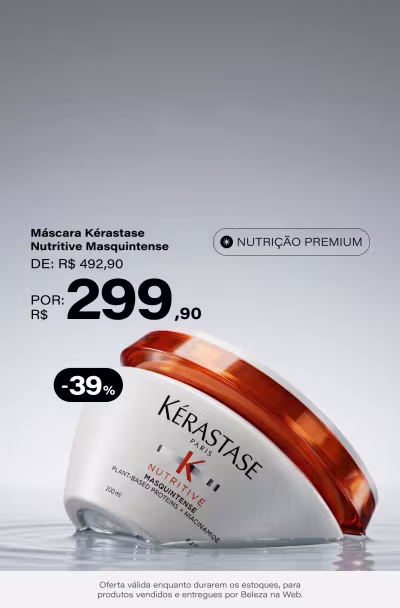 Kérastase Nutritive Masquintense - Máscara Capilar 200ml De: R$ 492,9 Por: R$ 299,9 Selo: 39% OFF *Vendidos e entregues por Beleza na Web