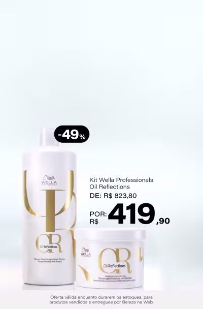Kit Wella Professionals Oil Reflections Duo Salão (2 Produtos) De: R$ 823,8 Por: R$ 419,9 Selo: 49% OFF *Vendidos e entregues por Beleza na Web