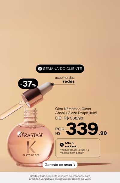 Kérastase Gloss Absolu Glaze Drops - Óleo Capilar Antifrizz 45ml De: R$ 538,9 Por: R$ 339,9 Selo: 37% OFF *Vendidos e entregues por Beleza na Web