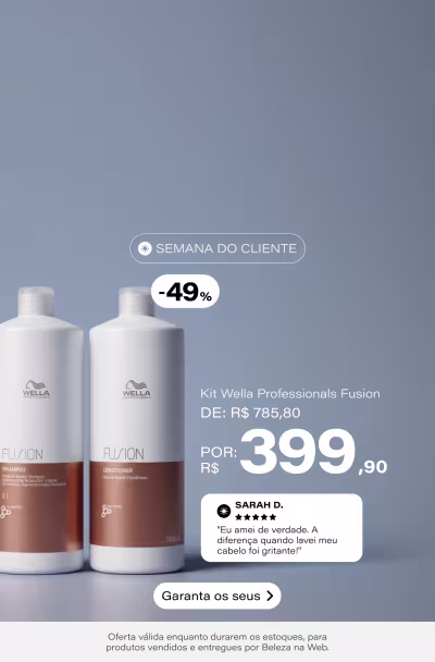 Kit Wella Professionals Fusion Salon Duo (2 Produtos) De: R$ 785,8 Por: R$ 399,9 Selo: 49% OFF *Vendidos e entregues por Beleza na Web