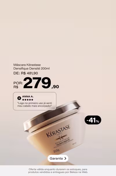 Kérastase Densifique Densité - Máscara Capilar 200ml De: R$ 481,9 Por: R$ 279,9 Selo: 41% OFF *Vendidos e entregues por Beleza na Web