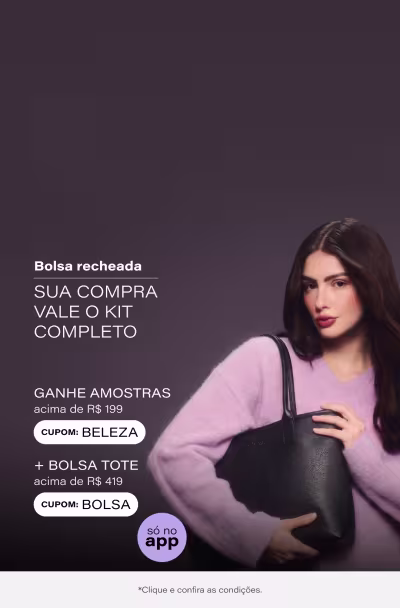 Bolsa Recheada | Ganhe Kit Beleza nas compras acima de R$199 + Bolsa Recheada acima de R$419 só no app" *Envio aleatório *Vendidos e entregues por Beleza na Web