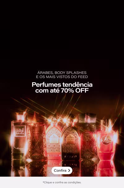 Perfumes mais buscados nas redes com até 70% OFF.
