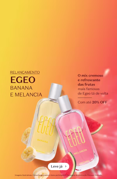 Relancamento Egeo Banana e Melancia. O mix cremoso e refrescante das frutas mais famosas de Egeo já de volta. Com até 20% de desconto.