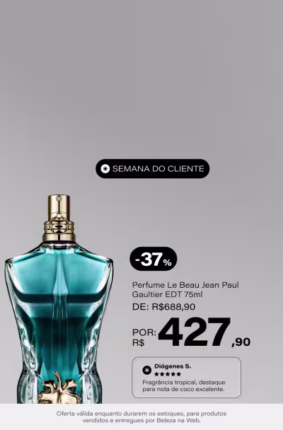 Le Beau Jean Paul Gaultier Eau De Toilette - Perfume Masculino 75ml De: R$ 688,9 Por: R$ 427,9 Selo: 37% OFF *Vendidos e entregues por Beleza na Web
