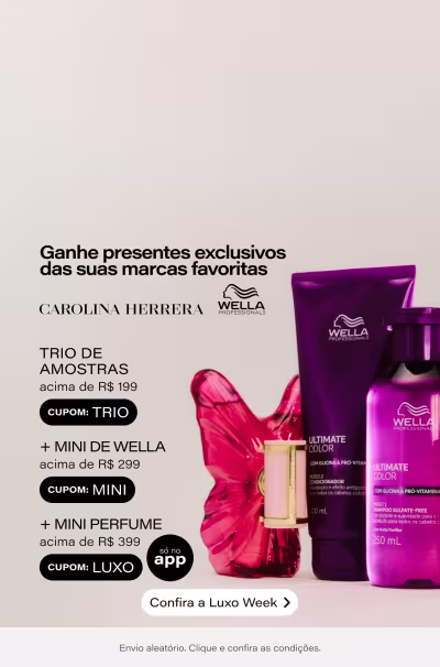 Especial Wella Professionals & Carolina Herrera | Ganhe mimos nas compras do site acima de R$199 + Ganhe mini de wella nas compras do site acima de R$299 + Ganhe mini de luxo nas compras acima de R$399 só no APP *Envio aleatório *Vendidos e entregues por Beleza na Web