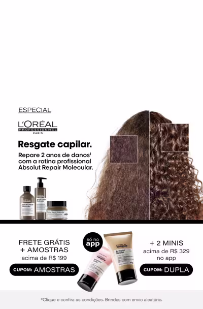Especial L'Oréal Professionnel | Ganhe Frete Grátis + amostras nas compras acima de R$ 199 + Dupla de minis acima de R$329 só no app *Envio aleatório *Vendidos e entregues por Beleza na Web