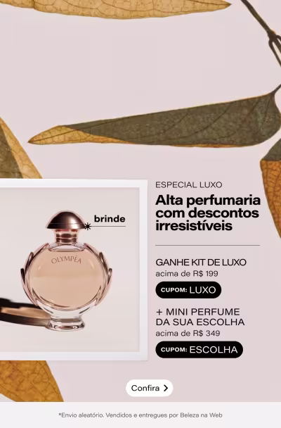 [ESCOLHA SEU BRINDE - GERAL e FEM] Luxo Day | Descubra a sua família olfativa favorita. Ganhe Mimos de Luxo nas compras acima de R$199 + Mini da sua escolha olfativa preferida acima de R$349 no app" *Envio aleatório *Vendidos e entregues por Beleza na Web
