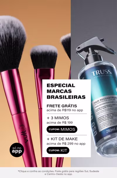 Especial Marcas Brasileiras | Marcas Nacionais Para o seu Ritual: Frete Grátis acima de R$199 + Kit Amostras acima de R$199 + Kit Make acima de R$299 no App." *Envio aleatório *Vendidos e entregues por Beleza na Web