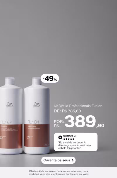 Kit Wella Professionals Fusion Salon Duo (2 Produtos) De: R$ 785,8 Por: R$ 389,9 Selo: 49% OFF *Vendidos e entregues por Beleza na Web