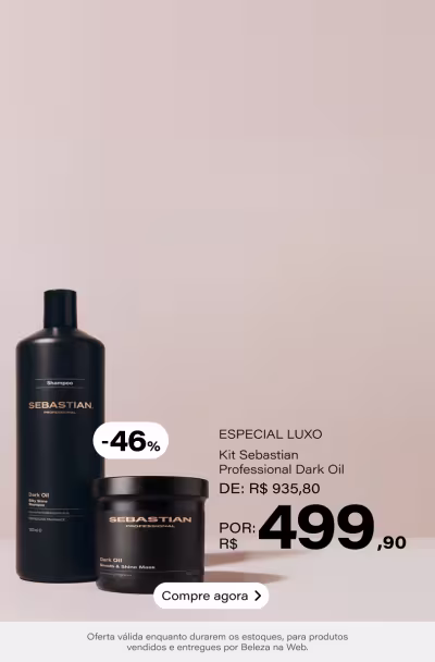Kit Sebastian Professional Dark Oil Intense Duo Mask (2 Produtos) De: R$ 935,8 Por: R$ 499,9 Selo: 46% OFF *Vendidos e entregues por Beleza na Web
