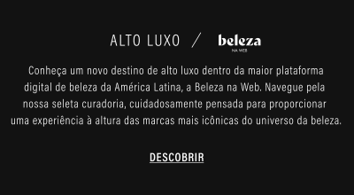 O banner anuncia "Alto Luxo", um novo destino de alto luxo na plataforma de beleza Beleza na Web.