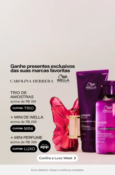 Especial Wella Professionals & Carolina Herrera | Ganhe mimos nas compras do site acima de R$199 + Ganhe mini de wella nas compras do site acima de R$299 + Ganhe mini de luxo nas compras acima de R$399 só no APP *Envio aleatório *Vendidos e entregues por Beleza na Web