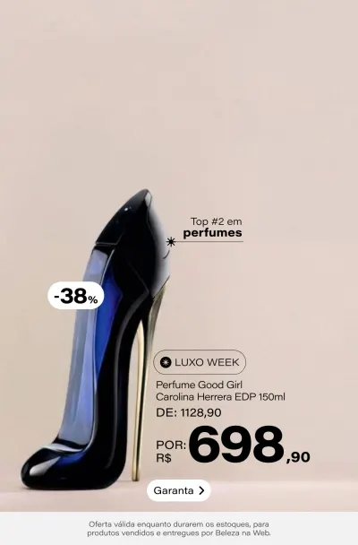 Good Girl Carolina Herrera Eau De Parfum - Perfume Feminino 150ml De: R$ 1128,9 Por: R$ 698,9 Selo: -38% OFF *Vendidos e entregues por Beleza na Web