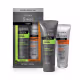 Kit de produtos para cabelo e barba da marca Siàge, contendo shampoo especialista de limpeza energizante e condicionador especialista de hidratação intensa, com embalagens predominantemente cinza e verde.