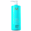 A imagem mostra o Shampoo Moroccanoil Repair Moisture 1L, um frasco de plástico azul turquesa e com uma bomba dosadora branca na parte superior. O logo traz um M em tom de laranja e o nome da marca em branco.