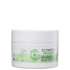 É um pote branco para uma máscara capilar da linha Elements da Wella Professionals, com 150ml. O produto é formulado com 94% de ingredientes naturais, incluindo aloe vera, e não contém silicones. As cores predominantes são branco e verde claro