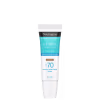 A imagem mostra o Protetor solar facial da linha Sun Fresh Hydro Boost da Neutrogena. Embalagem plástica cilíndrica branca e azul. Rótulo indicando fator de proteção solar 70, textura fluida, cor 3.0, para todos os tipos de pele.