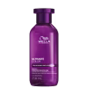 Frasco de shampoo da linha Ultimate Color da Wella Professionals, com 250 ml, em embalagem roxa com detalhes em branco, contendo informações sobre a fórmula com glicina e pró-vitamina B5.