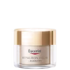 Frasco de creme facial da marca Eucerin, com tampa dourada e rótulo em branco e azul, contendo a inscrição "Hyaluron-Filler + Elasticity".