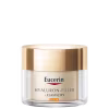 Frasco de creme facial Eucerin Hyaluron-Filler + Elasticity, com embalagem de vidro e tampa dourada, contendo FPS 30. O rótulo apresenta o nome do produto e destaca os benefícios de preenchimento e elasticidade.