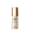 Frasco dourado de 3D Serum da linha Anti-idade Hyaluron-Filler + Elasticity da Eucerin, com rótulo destacando os benefícios do produto.
