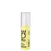 Frasco de vidro transparente com tampa branca contendo óleo para cabelos da marca Ice Professional, com rótulo amarelo e texto preto "Tame my hair bio oil".