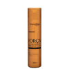Frasco de condicionador da marca Acquaflora, na cor laranja, com rótulo destacando os benefícios de "Força & Crescimento & Resistência" para os cabelos.