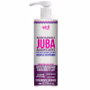 Frasco branco com bomba dosadora contendo produto Widi Care para acidificação de cabelos ondulados, cacheados, crespos e crespíssimos. Rótulo rosa e azul destaca o nome "Acidificando a Juba" e propriedades como anti porosidade e equilíbrio de pH.