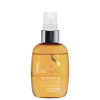 Frasco de óleo protetor para cabelos da marca Alfaparf Milano, com 125 ml de capacidade. O produto possui embalagem de plástico transparente com tampa spray e rótulo amarelo com logotipo da marca.