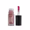Frasco de gloss labial da marca Quem Disse, Berenice? na cor rosa escuro, com aplicador de pincel vermelho. Embalagem preta com texto branco indicando o nome do produto "Creamy tint".