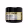 Frasco preto de máscara capilar intensiva da marca TRUSS Professional, com rótulo dourado destacando "Stop Damage No Metal" e informações sobre a fórmula e benefícios do produto.