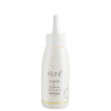 Frasco branco de loção ativadora Keune Care Derma Activate, com rótulo em preto e amarelo, apresentando informações sobre o produto.