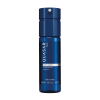 Frasco azul marinho com letras amarelas e detalhe branco contendo 100ml de body spray desodorante da marca Quasar Blue.