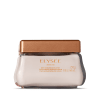 Imagem do pote de vidro do creme hidratante corporal Elysée em embalagem transparente com tampa dourada, contendo 250g do produto. O rótulo está impresso na mesma tonalidade da tampa. Seu design é moderno e prático.