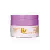 Recipiente de plástico roxo com tampa, contendo 250g de creme hidratante corporal da marca Liz D'Essence. O rótulo apresenta o nome da marca e a informação "Moisturizing Body Cream" em inglês.
