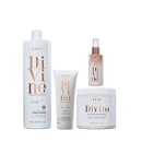 Kit Brae com a linha Divine: Shampoo 1L+Mascara 500g+Leave-in 200g+Serum Plume 60ml