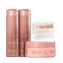Kit da marca BRAE com Revival Shampoo+Condicionador 250ml+Mascara 200ml+Cronograma Capilrar Repair Kit 3 Ampolas