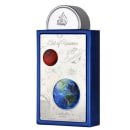 Frasco de perfume Art of Universe da marca Lattafa Perfumes, exibindo imagens de planetas e estrelas.