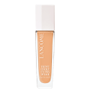 Frasco de maquiagem Lancôme Teint Idole Ultra Wear, com embalagem branca e detalhes em laranja, contendo o texto "Care & Glow" e a descrição do produto.